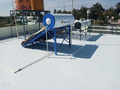 a satellite on the roof of a building at 
