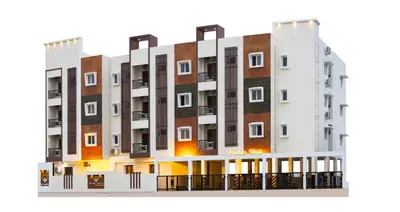 an architectural rendering of a building with balconies at The Bee Hives , Nectar Nest in Coimbatore