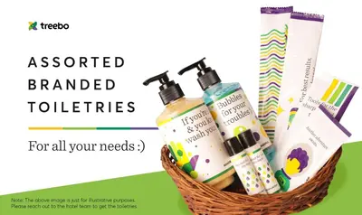 a basket ofented branded toothbrushes and cosmetics at Treebo Brahma, Wayanad in Sultan Bathery