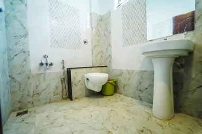 a bathroom with a sink and a toilet at AYANI INN in Mysore