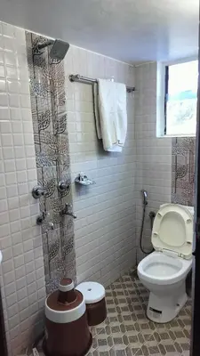 a bathroom with a toilet and a shower at Achus Holidays in Munnar