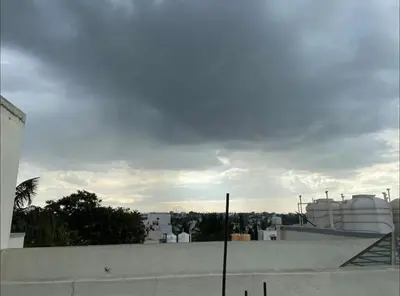 a view of a rooftop of a building with a skate park at Roof top couple stay cozy in Mysore