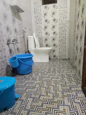 a bathroom with a toilet and a fish wall at Pavithra cottage munnar in Munnar