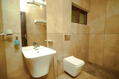 a bathroom with a sink and a toilet at Nila Paithal in Paithalmala
