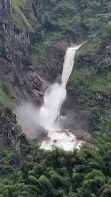 a waterfall on the side of a mountain at Valley View Avenue in Meppādi