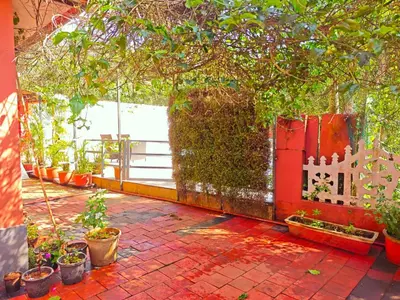 a garden with a fence and some plants at GIRASSOL the hill villa in Vythiri