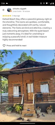 a screenshot of a website of a house at Katadi beach home in Thanniyam