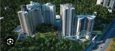 an overhead view of a city with tall buildings at Peace of mind in Kakkayam