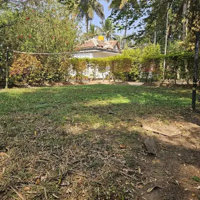 a yard with a house in the background at Mysticgreens Home Stay in Piriyāpatna