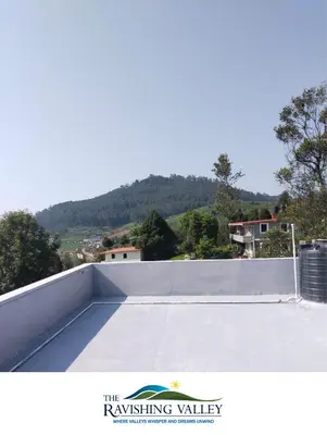a view of a skateboard ramp on a roof at Ravishing Valley in Ketti