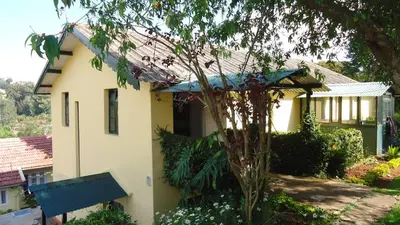 a yellow house with a tree in front of it at Glenwood in Coonoor