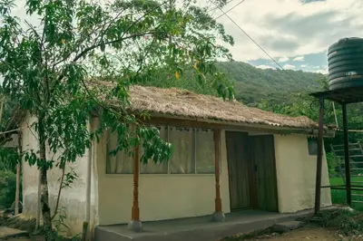 a small house with a tree in front of it at Nirvana 'By the lake' in Kūkkāl