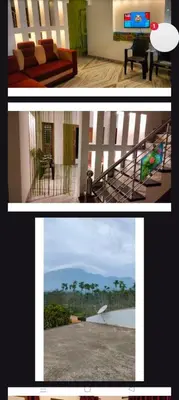 two pictures of a living room and a house at Service villa in Padinjarathara