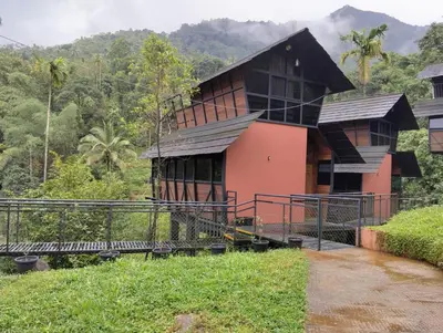 a house in the middle of a mountain at Moonrise Valley Freshwave Resorts Pvt Ltd in Koroth