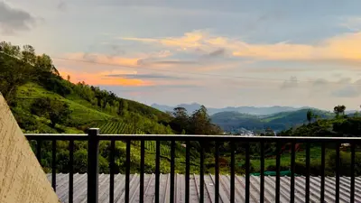 a balcony with a view of a valley at Teyt Grand View in Ketti