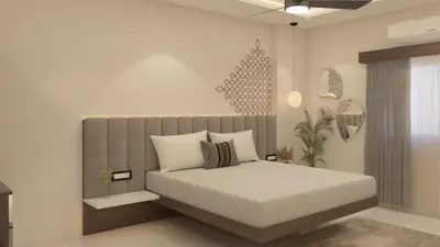 a bedroom with a large bed in a room at Mysore Comforts Stay in Mysore