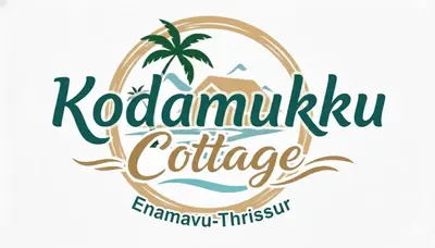 a pineapple logo with a palm tree and a cottage at Kodamukku water front cottage in Trichūr