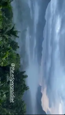 a waterfall is shown next to a tree at The EDGE Paradise in Neriyamangalam