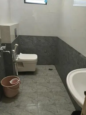 a bathroom with a toilet and a sink at Formula 1 Premium Villa in Mysore