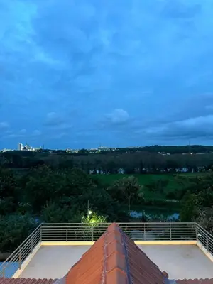 a view from the roof of a building at Rivora Retreat in Nanjangūd