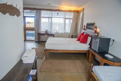 a bedroom with a bed and a tv in it at 36 Palms Boutique Retreat in Cherai Beach