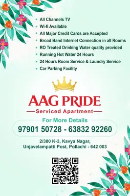 a flyer for a farmers market with flowers at AAG Pride serviced apartments in Pollāchi