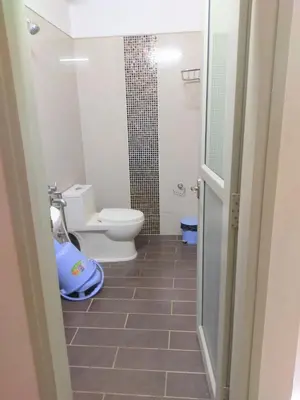 a bathroom with a toilet and a shower at Banyan Tree Comforts Mysore in Mysore