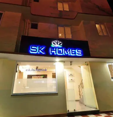 a sign on the front of homes store at SK Residency Unit 2 in Coimbatore