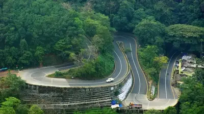 a winding road in the middle of a forest at Chamayam Holiday Villa in Meenangadi