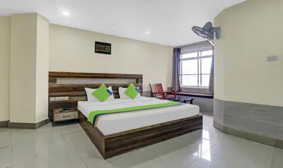 a bedroom with a large bed in a room at Treebo Darwesh Residency - 500m from Railway Station in Kozhikode