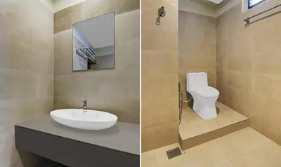 a bathroom with a sink and a toilet at Treebo Darwesh Residency - 500m from Railway Station in Kozhikode