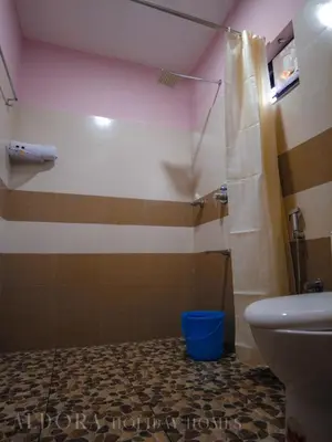 a bathroom with a shower and a toilet at Aldora Holiday Homes in Vythiri
