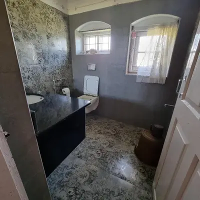 a bathroom with a sink and a toilet at Zeus Bungalow in Kotagiri