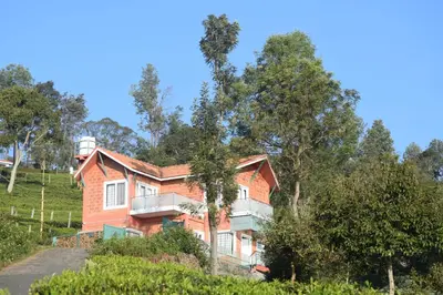 a house on the side of a hill with trees at S ELLA Residency in Kotagiri
