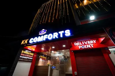 a sign for a nxt confections sign istg at KK Comforts in Shrīrangapattana