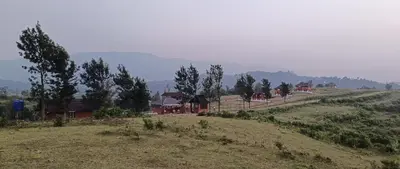 a hillside with houses and trees in a field at Misty Valley Resort in Varagampadi