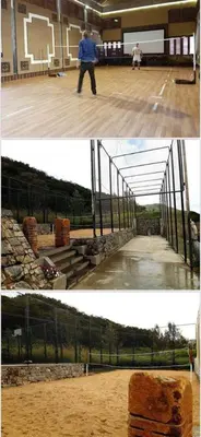 two pictures of a person walking in a building at DWELLINGTON in Kotagiri